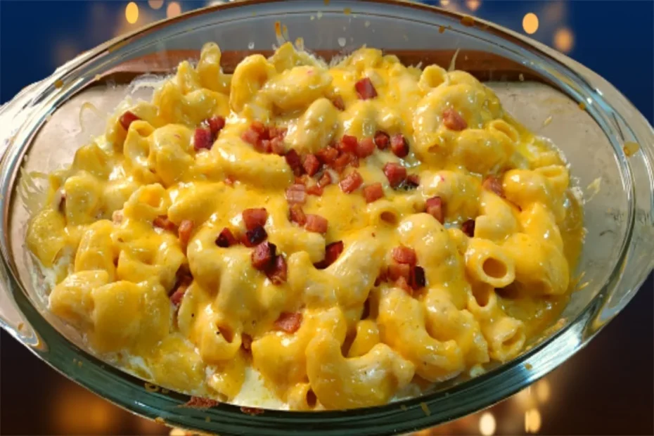 Receita de Macarrão ao Molho de Queijo Cheddar e Bacon